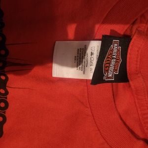 Men's orange Harley Davidson shirt size L
